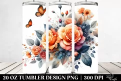 Colorful Orange Roses, Transparent 20 Oz Tumbler Product Image 2