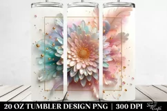 Abstract Gerbera Watercolor Splash 20 Oz Tumbler Product Image 2