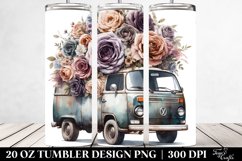 Vintage Dirty Van with Huge Flowers | 20 oz Tumbler Product Image 2