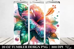 Glossy Hibiscus on 20 oz Tumbler Product Image 2