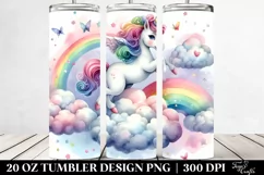 Unicorn on Cloud Puff on 20 oz Tumbler Product Image 2