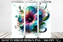 Abstract Petunia, Watercolor | 20 Oz Tumbler Product Image 2