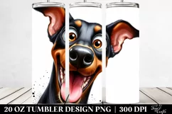 Crazy Watercolor Doberman Pinscher | 20 Oz Tumbler Product Image 2