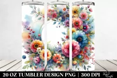 Colorful Floral Frame with Daisy 20 Oz Tumbler Product Image 2
