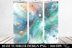 Cyan Watercolor Background | 20 oz Tumbler Product Image 2