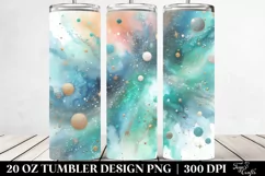 Cyan Watercolor Background | 20 oz Tumbler Product Image 2