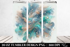 Cyan Watercolor Background | 20 oz Tumbler Product Image 2