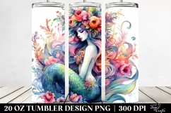 Vibrant Mermaid Floral Wreath | 20 oz Tumbler Product Image 2