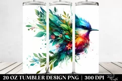 Abstract Watercolor Bird Splashes | 20 Oz Tumbler Product Image 2