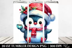 Winter Penguin with Santa Hat PNG Product Image 2