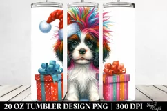 Crazy Hair English Springer Spaniel with Santa Hat PNG Product Image 2