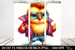 Watercolor Baby Chicken, Model Pose 20 oz Tumbler Product Image 2