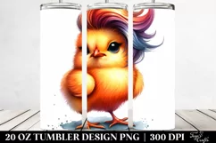 Watercolor Baby Chicken, Model Pose 20 oz Tumbler Product Image 2