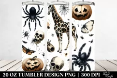 Washed Watercolor Halloween Spider | 20 oz Tumbler Product Image 2