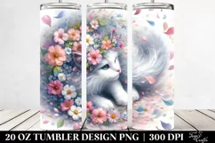 Pastel Cat Tumbling With Spring Petals | 20 Oz Tumbler Product Image 2