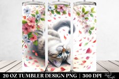 Pastel Cat Tumbling With Spring Petals | 20 Oz Tumbler Product Image 2
