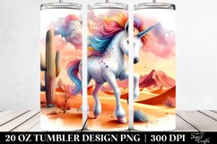 Colorful Unicorn Desert Scene. 20 oz Tumbler Design Product Image 2