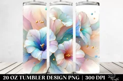 Abstract Morning Glory Watercolor, Transparent 20 Oz Product Image 2
