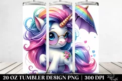 Watercolor Baby Unicorn, Playing Modestly 20 oz Tumbler Product Image 2