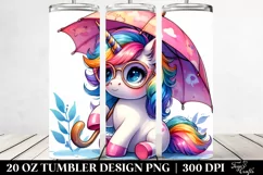 Watercolor Baby Unicorn, Playing Modestly 20 oz Tumbler Product Image 2