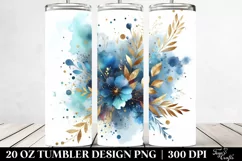 Blueis Watercolor Splash | 20 Oz Tumbler Product Image 2