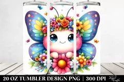 Vibrant Butterfly on Flower 20 Oz Tumbler Product Image 2