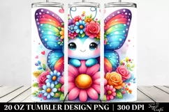 Vibrant Butterfly on Flower 20 Oz Tumbler Product Image 2