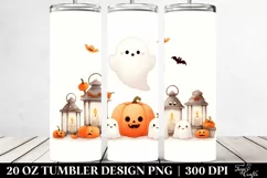 Cute Ghost with Lantern Watercolor | 20 oz Tumbler Product Image 2