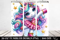 Vibrant Dancing Unicorn Watercolor | 20 oz Tumbler Product Image 2