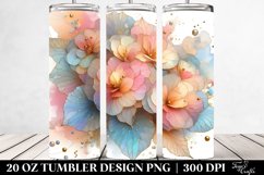 Shiny Begonia Watercolor Clipart 20 Oz Tumbler Product Image 2