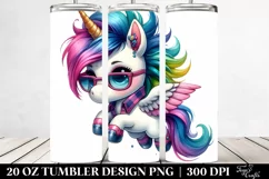 Funny Baby Unicorn Running Wild, Transparent 20 Oz Tumbler Product Image 2