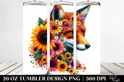 Abstract Vibrant Fox Sunflower Tumbler | 20 oz Tumbler Product Image 2