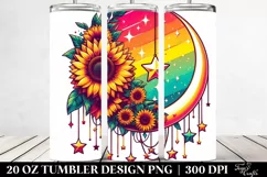 Retro Vibrant Half Moon with Stars | 20 oz Tumbler Product Image 2