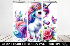 Cute Unicorn Jumping 20 oz Tumbler Product Image 2