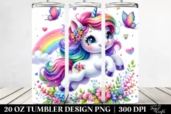 Cute Unicorn Jumping 20 oz Tumbler Product Image 2