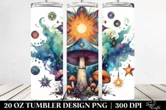 Vibrant Celestial Mushroom Clipart 20 Oz Tumbler Product Image 2
