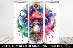 Vibrant Celestial Mushroom Clipart 20 Oz Tumbler Product Image 2