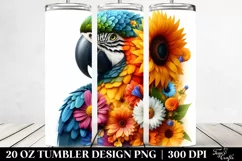Abstract Parrot Sunflower 20 oz Tumbler Product Image 2