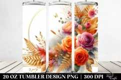 Vibrant Gold Roses Tumbler Product Image 2