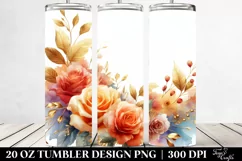 Vibrant Gold Roses Tumbler Product Image 2