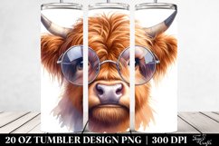 Highland Cow Portrait es Big Eyes | 20 Oz Tumbler Product Image 2