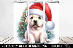 Christmas Labrador Retriever with Santa Hat PNG Product Image 2