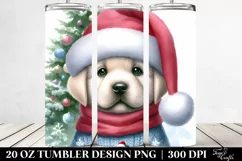 Christmas Labrador Retriever with Santa Hat PNG Product Image 2