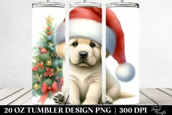 Christmas Labrador Retriever with Santa Hat PNG Product Image 2