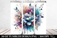20 Oz Tumbler Sublimation | Colorful Watercolor Splash with Product Image 2