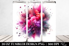 20 Oz Tumbler Sublimation | Colorful Magenta Watercolor Product Image 2