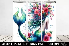 Mermaid Floral Wreath 20 oz Tumbler Product Image 2