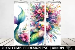 Mermaid Floral Wreath 20 oz Tumbler Product Image 2