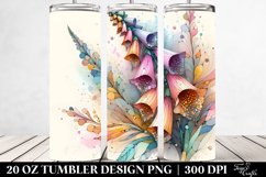 Wooden Foxglove Watercolor Clipart 20 Oz Tumbler Product Image 2