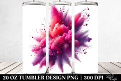 20 Oz Tumbler Sublimation | Colorful Magenta Watercolor Product Image 2